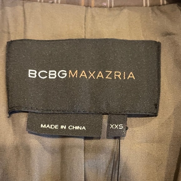 BCBGMAXAZRIA‎ Nancy The Double B Suiting Blazer Plaid Puff Sleeve XXS 3/4 sleeve - Picture 3 of 12